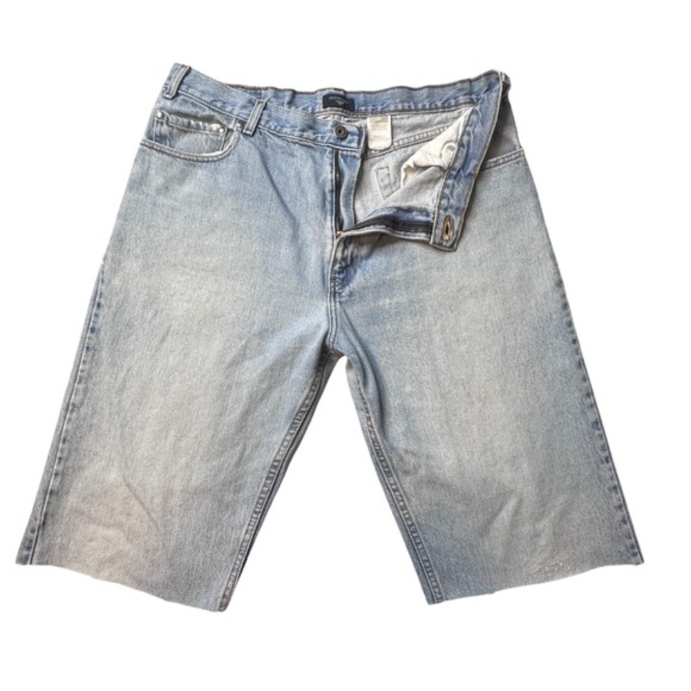Vintage Dockers Jorts Mens 38 Jean Shorts Light Blue Denim Cut Off Baggy Y2K